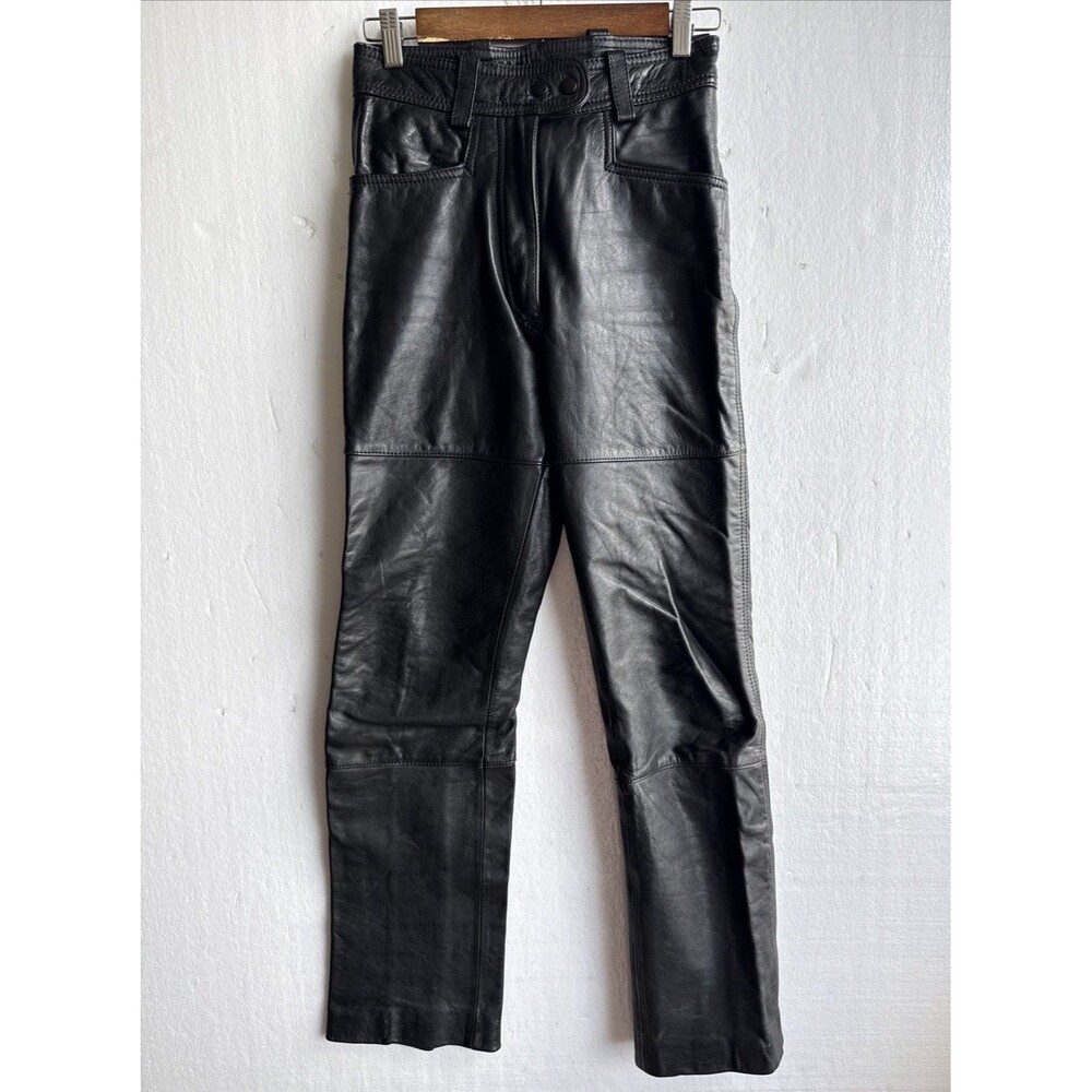 Esprit 100% Genuine Leather Pants Women’s Size 10 Half Lined Straight Leg Retro